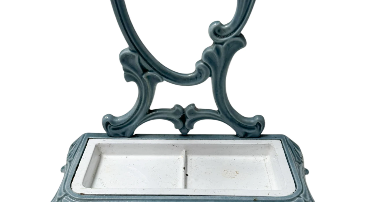 Art Nouveau Enameled Iron Umbrella Stand, 1900s